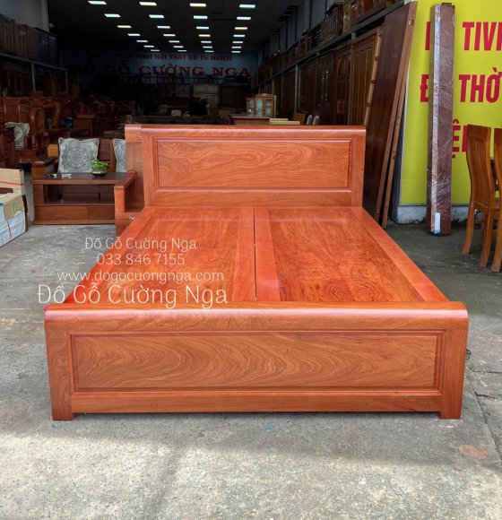 Giường Gỗ Hương Đá - Trơn 