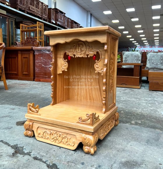 Bàn thờ ông địa gỗ gõ đỏ cao cấp 48x68 giá rẻ 