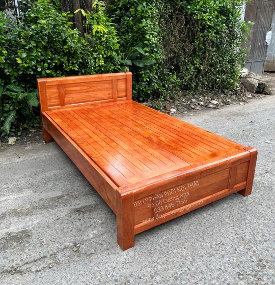 Giường Ngủ Gỗ Xoan 1m2 Vạt Phản Giá Rẻ Đơn Giản