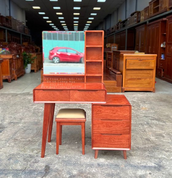 Bàn Trang Điểm Gỗ Hương Đá Tự Nhiên Hiện Đại 