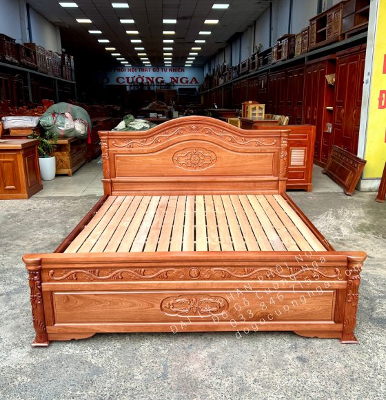 Giường Gỗ Xoan Đào Mẫu Trúc Hiện Đại - Vạt Lan Giá Rẻ