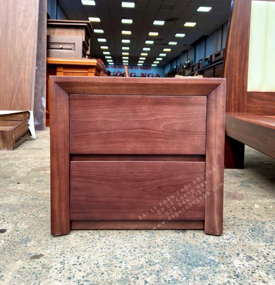 Tủ Đầu Giường Gỗ Óc Chó 2 Ngăn Kéo