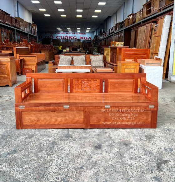 Giường Gấp Gỗ Xoan Đào 2 Ngăn Kéo Giá Rẻ 