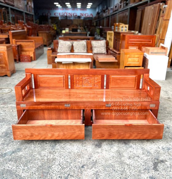 Giường Gấp Đa Năng Gỗ Xoan Đào Hiện Đại - 2 Ngăn Kéo 