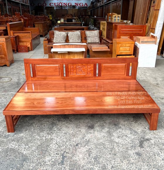 Giường Gấp Gỗ Xoan Đào Mặt Liền Giá Rẻ 1m2x1m9 