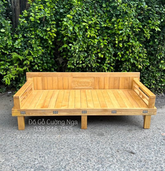 Giường Gấp Gỗ Sồi Thông Minh Màu Tự Nhiên Giá Rẻ ĐN 01.8