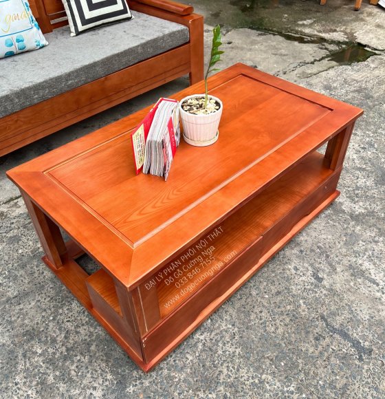 Bàn Trà Sofa Gỗ Sồi Nga Màu Cánh Gián 60cmx1m1