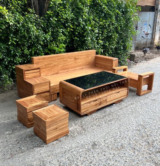 Ghế Sofa Gỗ Hương Xám 1 Văng Cao Cấp 