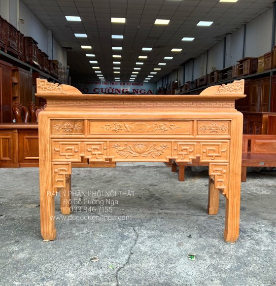Bàn Thờ Gia Tiên Gỗ Gõ Đỏ Cao Cấp Trạm Sen Bán Chạy Nhất