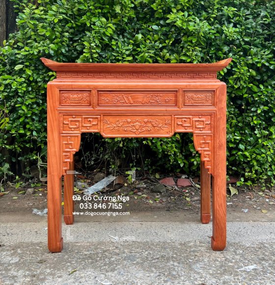 Bàn Thờ Gia Tiên Gỗ Hương Đá 1m27 Trạm Sen