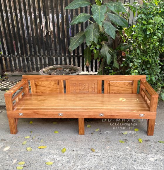 Giường Gấp Gỗ Hương Xám Bản Lề Âm Đa Kích Thước 