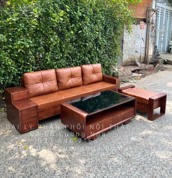 Ghế Sofa Gỗ Sồi Nga Một Văng Dành Cho Nhà Nhỏ Gọn