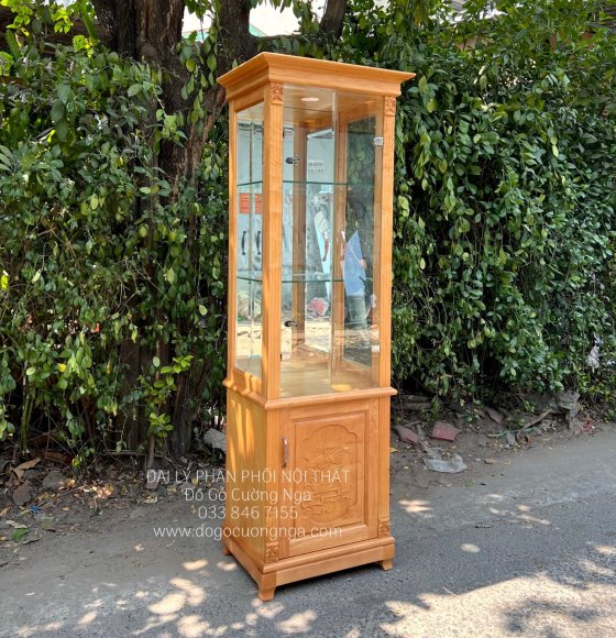 Tủ Rượu Gỗ Gõ Đỏ Vuông 65cm Hiện Đại