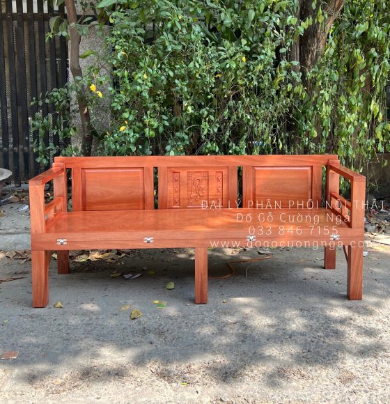 Giường Gấp Gỗ Xoan Đào Chân Cao Mặt Liền Tấm Cao Cấp 