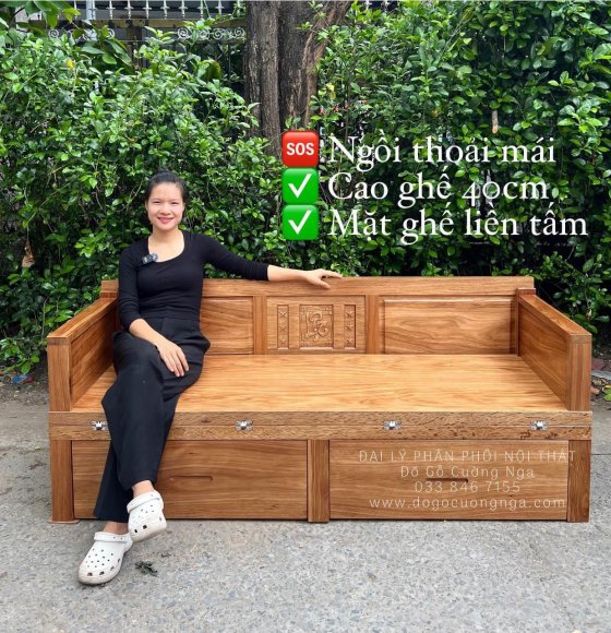 Giường Gấp Thông Minh Gỗ Hương Xám 1m2 Ngăn Kéo Chân Cao 