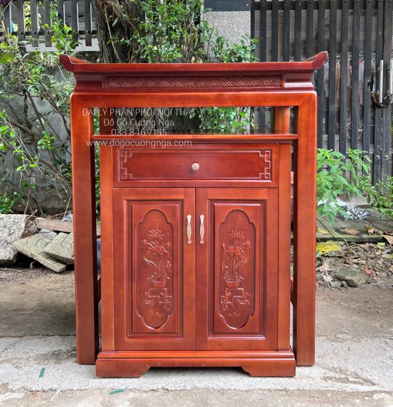 Bàn Thờ Án Gian Gỗ Xoan Đào 1m07 Đơn Giản Phù Hợp Chung Cư 