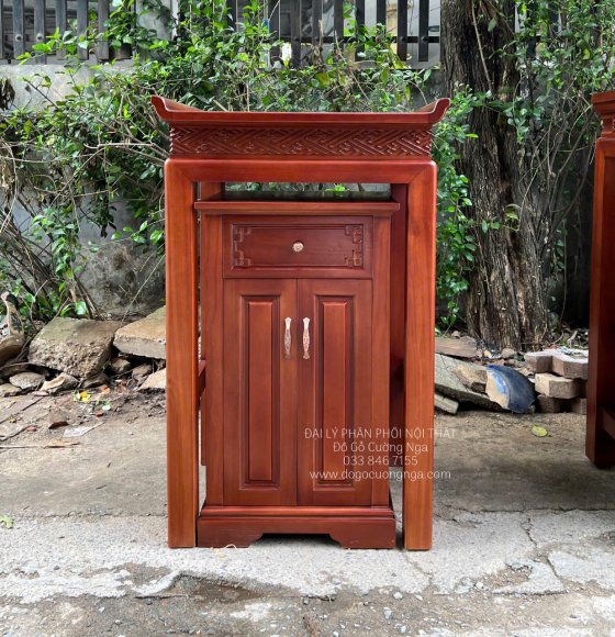 Bộ Bàn Thờ Chung Cư Gỗ Xoan Đào 81cm Hiện Đại