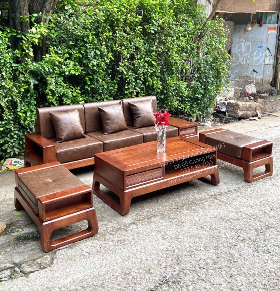 Sofa Văng Gỗ Sồi Nga Chất Lượng Cao Cho Phòng Khách Vừa Và Nhỏ  4 Chi Tiết 