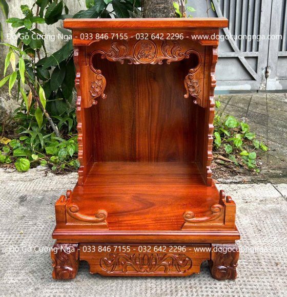 Bàn Thờ Ông Địa Gỗ Tràm 48x68 Thiết Kế Hiện Đại 